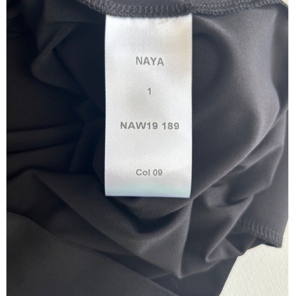 Naya Black Velvet Trim Art Cowl‎ Asymmetric Dress Small Y2K MSRP $230 - Picture 11 of 16